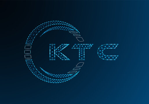 KTC low poly letter logo vector design. KTC lower poly logo design. Low poly logo.