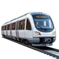 3D gray subway train icon isolated on transparent background. PNG