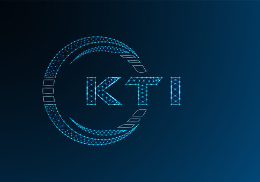 KTI low poly letter logo vector design. KTI lower poly logo design. Low poly logo.