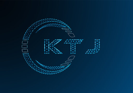 KTJ low poly letter logo vector design. KTJ lower poly logo design. Low poly logo.