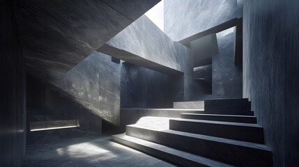 Obraz premium Abstract Modern Stone Architecture Staircase Interior Design