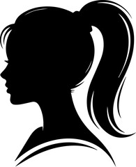 a woman hairstyle silhouette.eps