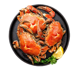 steamed stone crab with lemon pieces