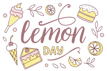 NATIONAL LEMON DAY vector illustration