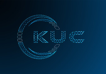 KUC low poly letter logo vector design. KUC lower poly logo design. Low poly logo.
