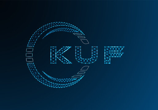 KUF low poly letter logo vector design. KUF lower poly logo design. Low poly logo.