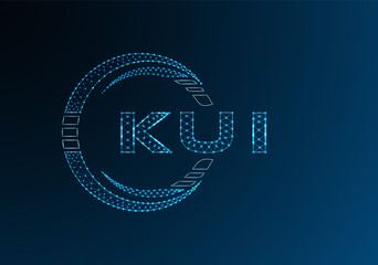 KUI low poly letter logo vector design. KUI lower poly logo design. Low poly logo.