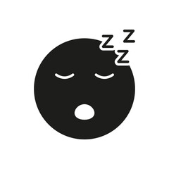 Sleeping Face With Zzz Solid Icon. Sleep, Rest, And Relaxation Silhouette Symbol. Tiredness And Nighttime Representation. Isolated Vector Illustration