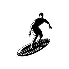 Shilouette Surfing Icon Set
