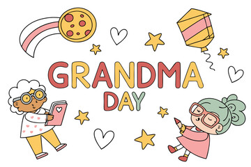 Fototapeta premium GORGEOUS GRANDMA DAY vector illustration
