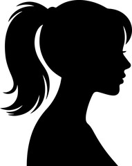 Silhouette of a woman's hairstyle.eps