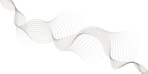 modern grey brown wavy lines Digital frequency track equalizer background. Curved wave smooth stripe seamless pattern white background.