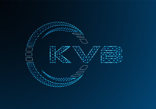 KVB low poly letter logo vector design. KVB lower poly logo design. Low poly logo.