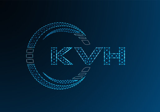 KVH low poly letter logo vector design. KVH lower poly logo design. Low poly logo.