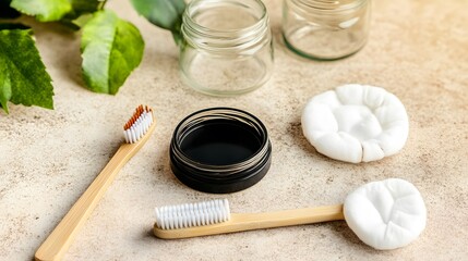 Eco Friendly Bamboo Toothbrushes with Activated Charcoal Toothpaste