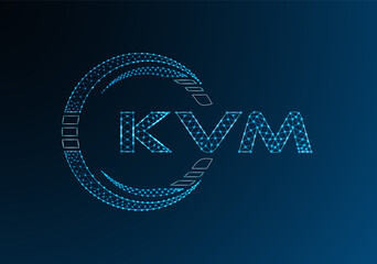 KVM low poly letter logo vector design. KVM lower poly logo design. Low poly logo.