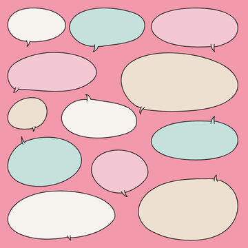Starting Conversations Talking Bubbles Vector Illustration in Pastel Colors