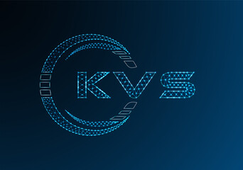 KVS low poly letter logo vector design. KVS lower poly logo design. Low poly logo.