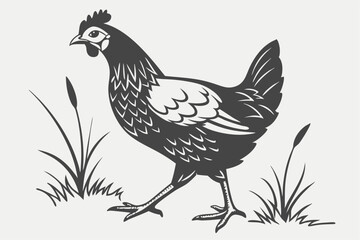 Chicken Silhouette Graphic for Print and Web