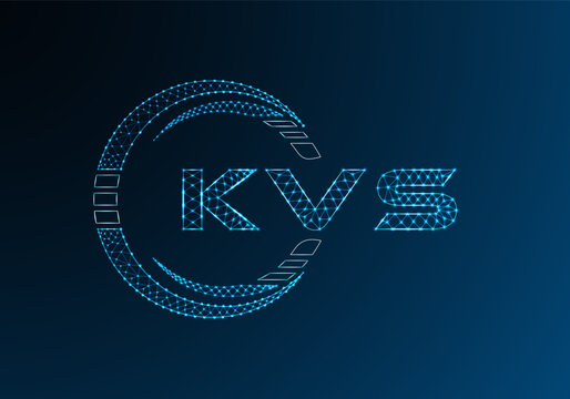 KVS low poly letter logo vector design. KVS lower poly logo design. Low poly logo.