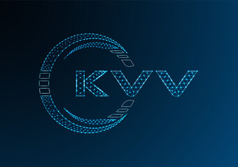 KVV low poly letter logo vector design. KVV lower poly logo design. Low poly logo.