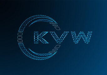 KVW low poly letter logo vector design. KVW lower poly logo design. Low poly logo.
