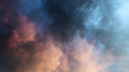 Fototapeta premium Dramatic Sky with a Play of Light and Shadow Across Stormy Clouds