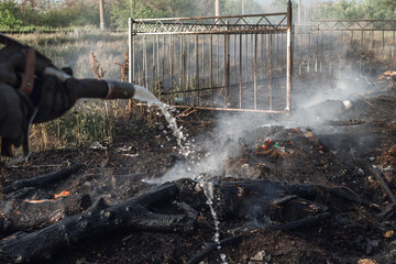 A plot in the city cemetery after the fire