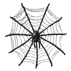 Fototapeta premium Halloween Spider Web Decoration isolated on a transparent background