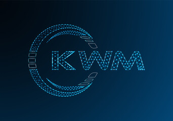KWM low poly letter logo vector design. KWM lower poly logo design. Low poly logo.
