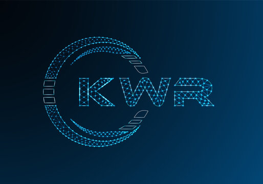 KWR low poly letter logo vector design. KWR lower poly logo design. Low poly logo.