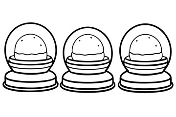 Winter Scene Snow Globes – Line Art Set