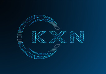 KXN low poly letter logo vector design. KXN lower poly logo design. Low poly logo.