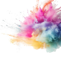 Pastel Color Dust Explosion Soft And Airy  isolated on a transparent background