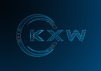 KXW low poly letter logo vector design. KXW lower poly logo design. Low poly logo.