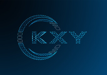 KXY low poly letter logo vector design. KXY lower poly logo design. Low poly logo.