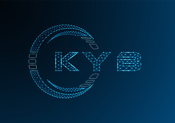 KYB low poly letter logo vector design. KYB lower poly logo design. Low poly logo.