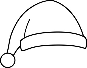 Christmas hat outline Isolated.
Simple shape santa hat outline vector.
transparent background.