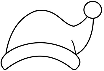 Christmas hat outline Isolated.
Simple shape santa hat outline vector.
transparent background.