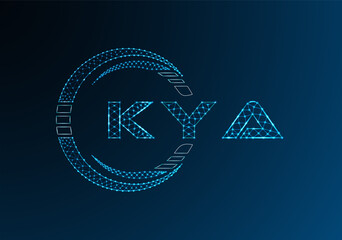 KYA low poly letter logo vector design. KYA lower poly logo design. Low poly logo.