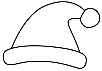 Christmas hat outline Isolated.
Simple shape santa hat outline vector.
transparent background.
