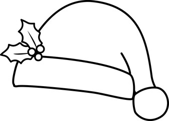 Christmas hat outline Isolated.
Simple shape santa hat outline vector.
transparent background.