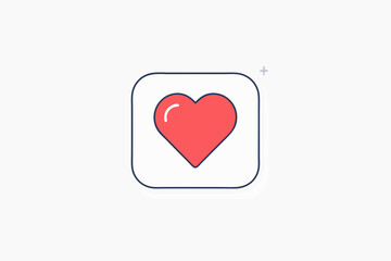 heart icon minimal line like button design