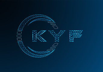KYF low poly letter logo vector design. KYF lower poly logo design. Low poly logo.