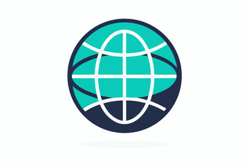 two color globe dark teal bright aqua