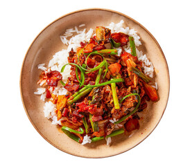 stir fried kimchi bacon