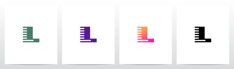Lines Retro Graphic Horizontal Parallel Strokes Initial Letter Logo Design L