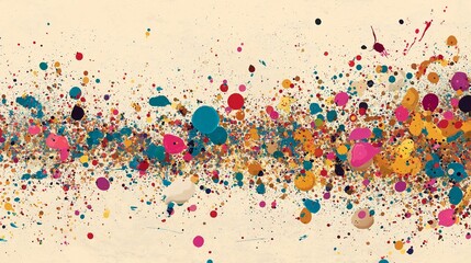 Colorful Paint Splatter on Neutral Canvas.isolated white background.