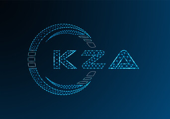 KZA low poly letter logo vector design. KZA lower poly logo design. Low poly logo.