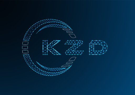 KZD low poly letter logo vector design. KZD lower poly logo design. Low poly logo.